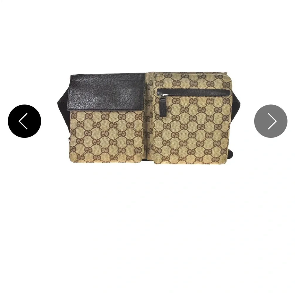 GUCCI GG Vintage Double Belt Bag Monogram